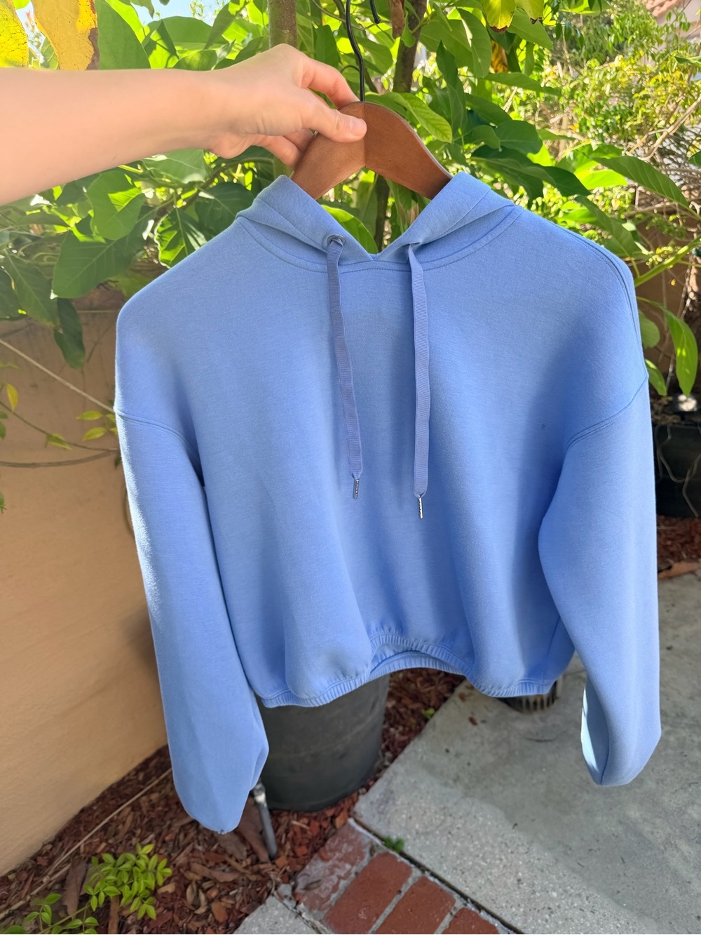 SPANX AIRESSENTIALS CORNFLOWER BLUE CINCHED HOODIE XS - Picture 4 of 8
